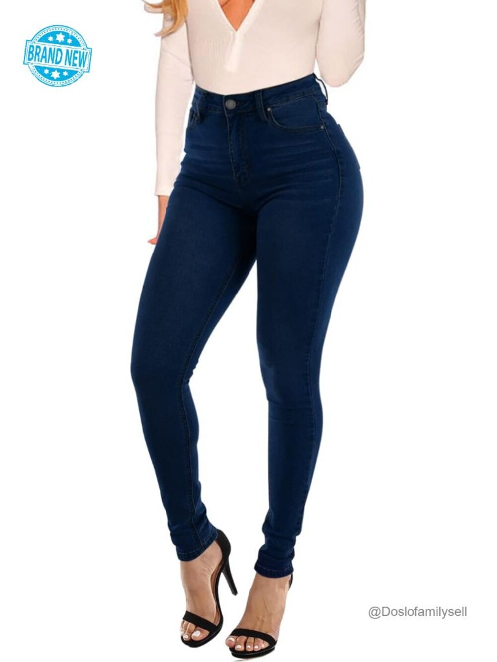 High Waist Stretch Butt Lifting Skinny Cropped Jeans